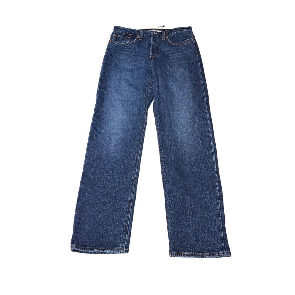 Levis Premium Big E Wedgie Straight‎ Jeans Dark Wash Indigo Womens W28 L28